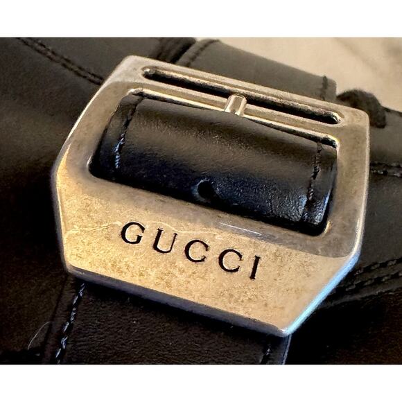Gucci NWB Balck and Orange Lace Up Boot Buckle main image 7